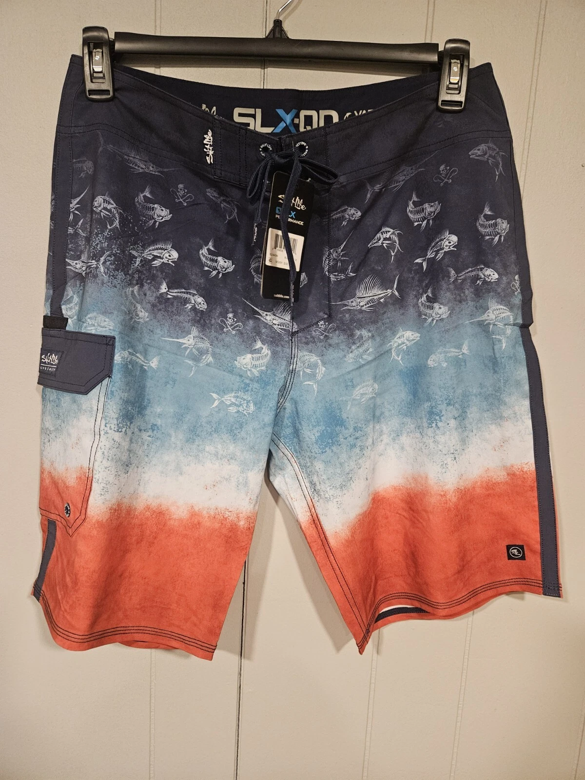 Salt Life SLX Stretch Board Surf Shorts Ameritude Size 38 Plier Pocket Quick Dry