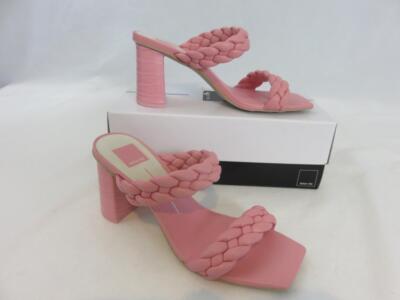 Dolce Vita Paily Pink Braided Sandal Chunky Block Heel SZ 1/2