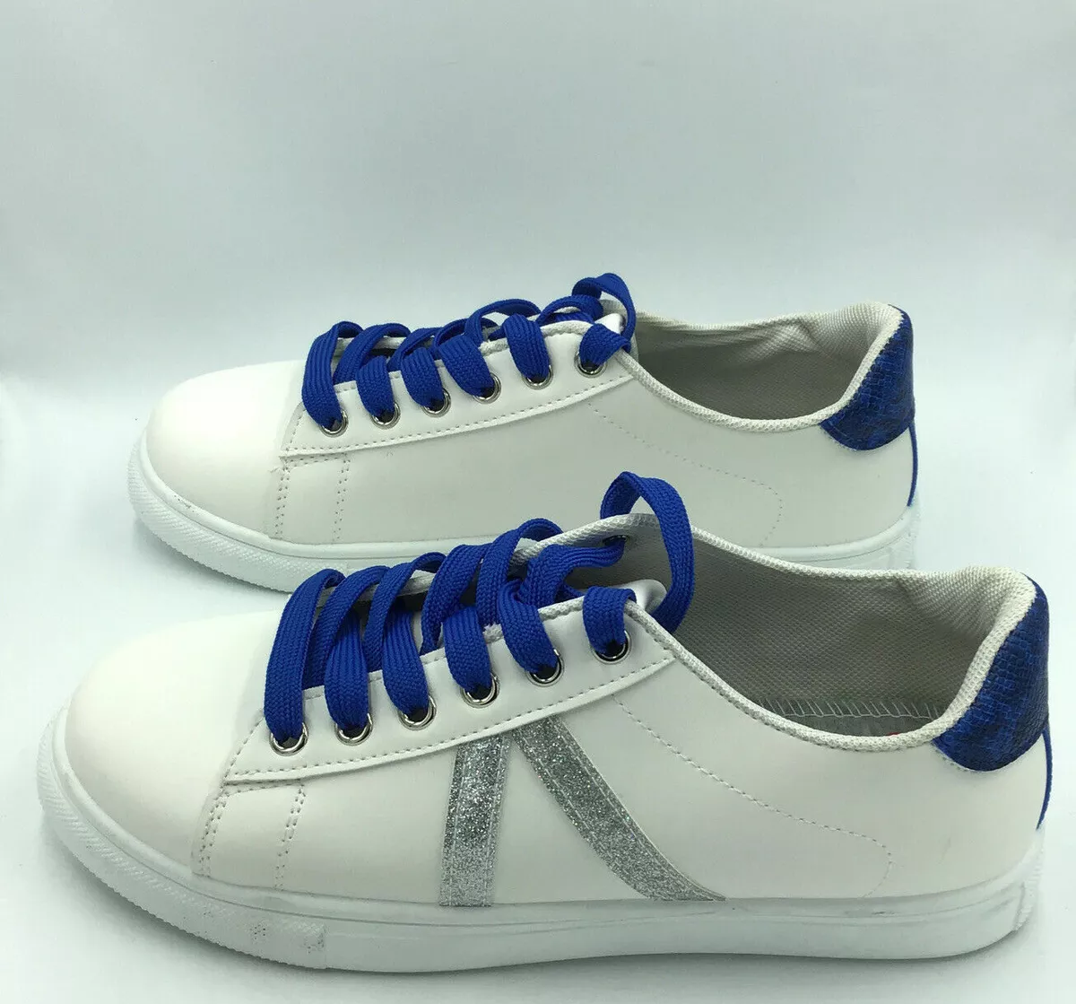 Jellypop Comfort Fit Victory White Blue Lace Women Shoes Size 9.5