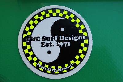 T&C Town and Country Surf Hawaii Surfboard Neon Checkered Retro