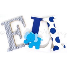 Custom Nursery Letters - Elephant Themed Wooden Letters - Elephant Nursery Decor