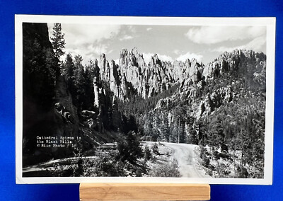 RPPC Cathedral Spires In The Black Hills Photo Vintage Postcard Unposted 1930-50