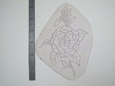 vtg 1960s 70s Tattoo Flash acetate stencil Single Rose signed RS7
