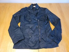 DKNY XS 100 Nylon Lightweight Fashion Navy Blue Zip Asymmetric Zip/But Jacket