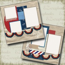 Land of the Free - 4th of July - 2 Premade Scrapbook Pages - EZ Layout 4874