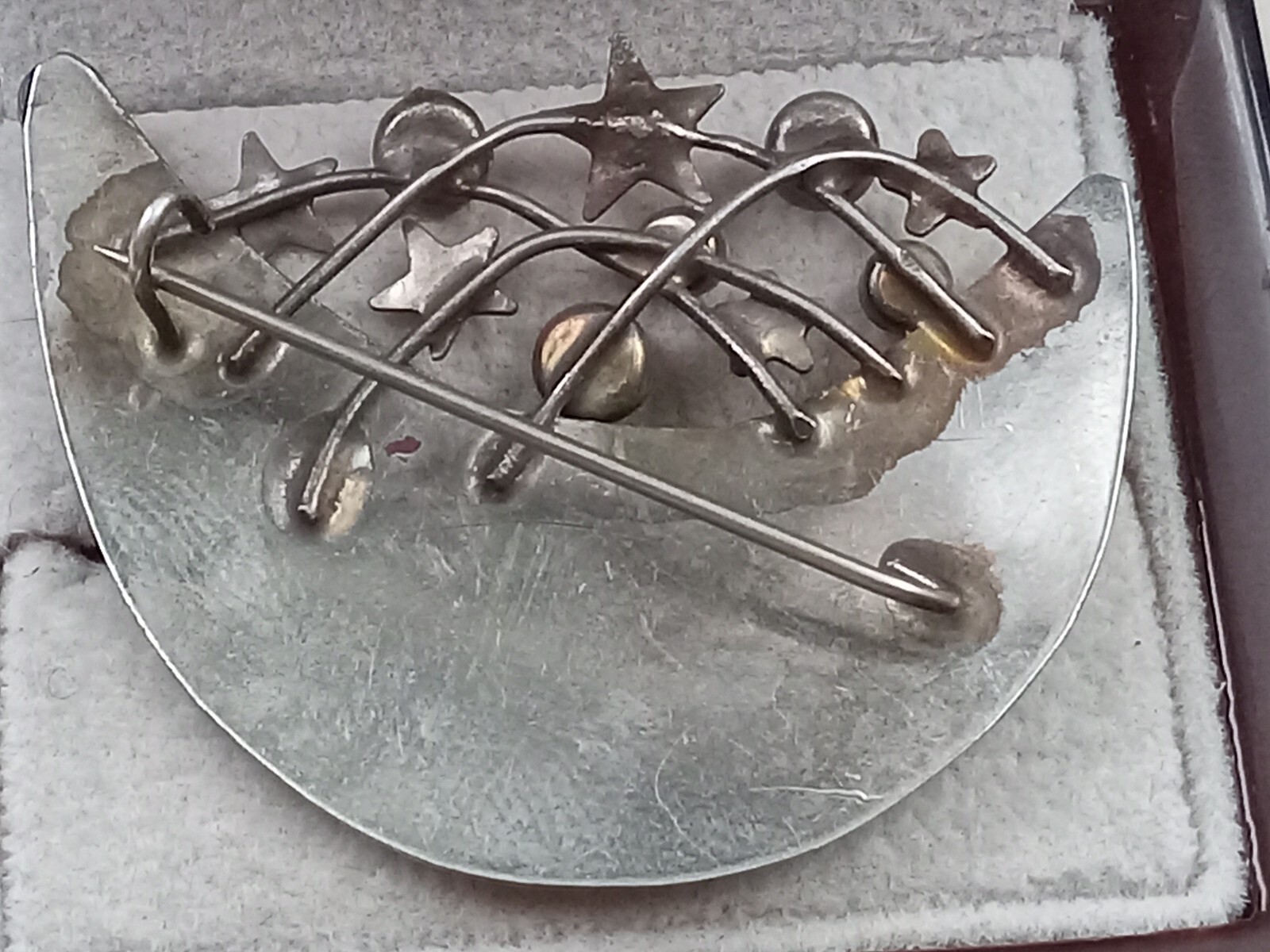 Artisan Silver Pin with Cornucopia Theme - Stars … - image 2