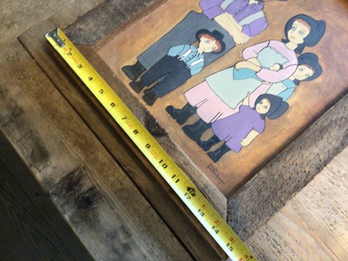 VTG 1970's Original DOLORES HACKENBERGER Amish Family Oil Painting SIGNED - Picture 16 of 18