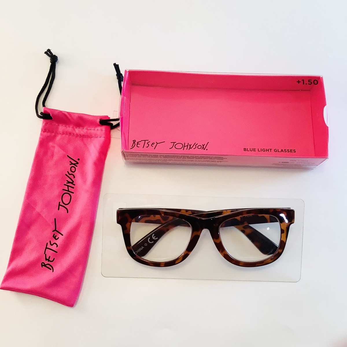Betsey Johnson Reading Glasses Leopard Chunky Retro Blue  display picture 1