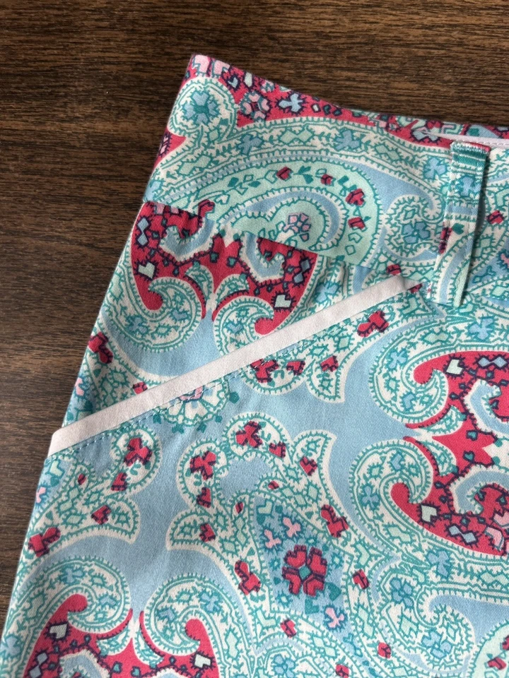 Pantalones Cortos de Golf Peter Millar Para Mujer Rosa Aqua Paisley Algodón Elastizado Talla 4 Nuevos sin Etiquetas Foto 4 de 4