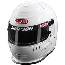 Simpson Racing Speedway Shark Racing Helmet White - 7 3/8 - DOT/SNELL