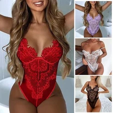 Nightie Bodysuit Jumpsuits Dress Up Thin Spaghetti Strap Women Bodysuit No Pads
