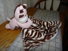 Baby Starters Zebra Pink Security Lovey Blanket Rattle Zebra Stripe Blanket