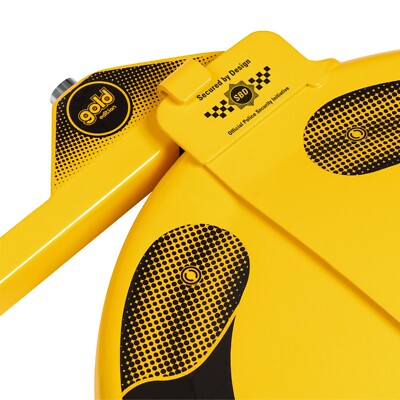 DISKLOK Gold Edition SMALL 35-38.9cm Yellow Steering Wheel Lock