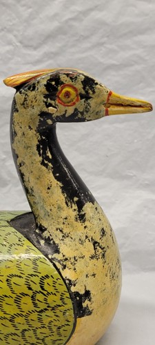 Hand Painted Wood Duck Red Eye Asian Decor #3844 - Picture 20 of 23