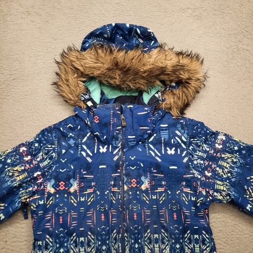 Roxy Snowboard Jacket Girls XXL 2XL 16 Blue American Pie Parka Coat 10k Youth - Picture 3 of 9