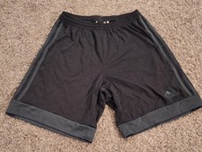 Boys Adidas Climacool Activewear Soccer Shorts Size S Black Dark Gray Stripes