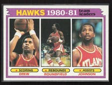 1981-82 Topps #44 John Drew / Dan Roundfield / Eddie Johnson - EX/NM Set Break!