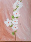 Cherry Blossom Branch Colorful Neo Expressionist Original Wall Art Canvas. — photo 2