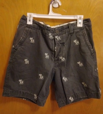 Abercrombie & Fitch Dark Grey Moose Print Denim Shorts Men's Size 32 PREOWNED