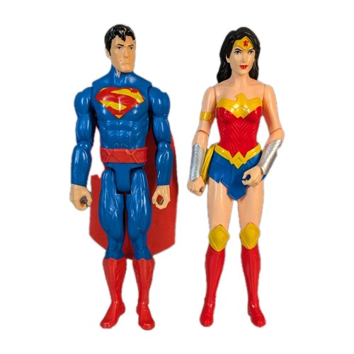 DC Comics Lot (2) Superman And Wonder Woman 12in Action Figures Justice League  - Picture 1 of 11