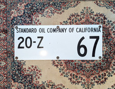 Vintage Standard Oil Company of California Porcelain Lease Oilfield Sign 30x12"