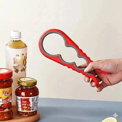 4 in 1 Quick Jar Rubber Opener Lid Bottle Cap Grip Twister Remover Kitchen Tool