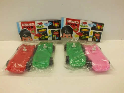 BONHANZA TOYS X2 PACKETS OF PLASTIC RACING CARS SEALED IN PACKET (AM164)