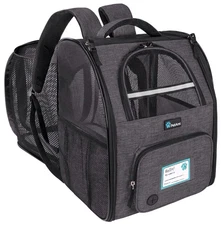 Petami Pet Backpack Expandable Cat Dog Backpack Carrier for Small Dogs P1