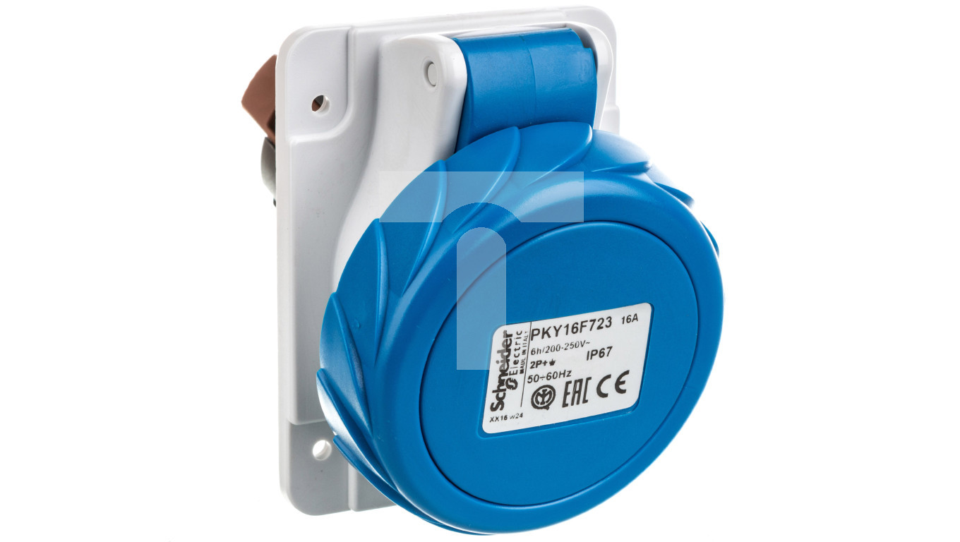 Industrial socket, angled, 16A, 2p+E, 200...250 V AC, IP 67 PKY16F723 /T2UK