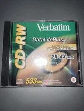 Verbatim 533MB 2X-4X speed CD-RW 74 Min Datalifeplus rewritable one PC