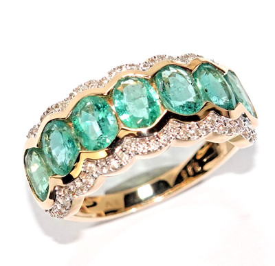 Ring Gold Smaragd 2,44ct Diamant 0,30 Harry Ivens IV 585/14K Gr.56-57/18mm