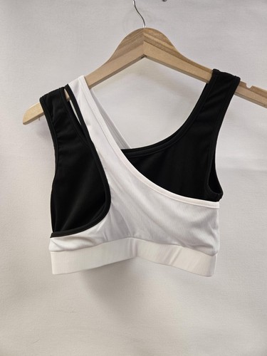 Shein Sports Bra Womens Large Ribbed Seamless Colorblock Activewear Top Fitness - Picture 4 of 8