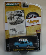 GREENLIGHT COLLECTIBLES VINTAGE AD CARS SERIES 7 1970 DATSUN 510 WITH SKI RACK!