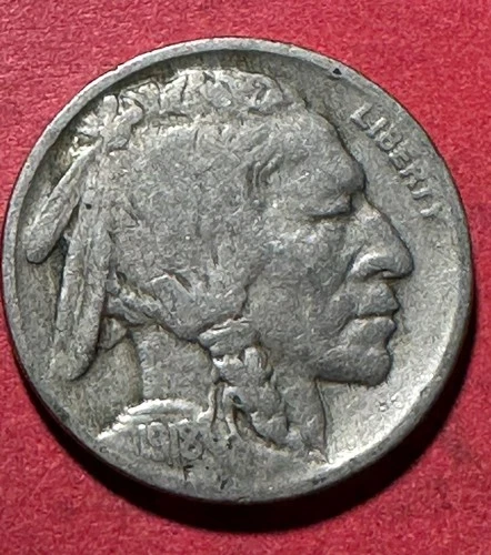 1918 US Buffalo Nickel! "Philadelphia" Mint! FINE! Old US Coin!
