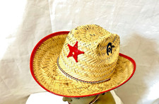 Children's Western Straw Toy Cowboy Hat w/Chin Tie - Costume Play Halloween