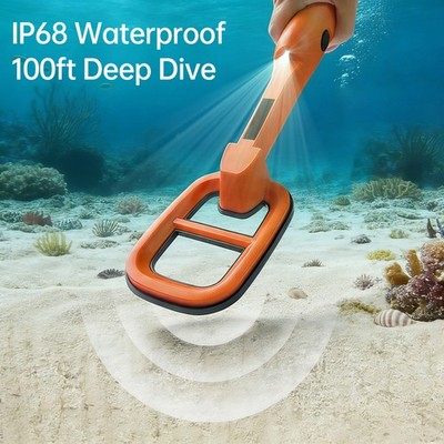 Underwater Metal Detector IP68 Water Protection 100ft Deep Dive Coil LED Lig DSO