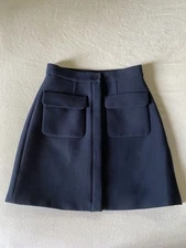G. Label by GOOP Rodich A-Line Skirt Pockets Navy Tres Chic Modern Luxe Size 2