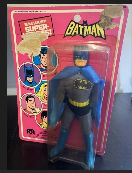 Figura de acción Mego 1979 Batman 8" nueva en tarjeta sellada de colección WGSH rara DC Comics Foto 2 de 4