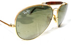 B&L Bausch & Lomb Ray Ban USA Diamond Hard Sunglasses 62-14 Gold Aviator frame — photo 3