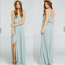 Show Me Your Mumu SMYM Kendall maxi silver sage dress NEW XS