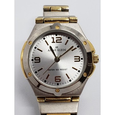 Anne Klein women's dress watch Silver face with gold accents Y121E Working watch