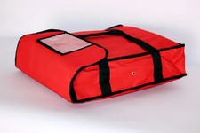 Insulated Pizza Delivery Bag, Red Nylon, 18" x 18" x 5" - Holds up to 2
