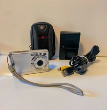 Sony Cyber-shot DSC-W80 7.2MP Digital Camera Silver Tested Battery Cable Case