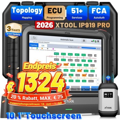 XTOOL IP919 PRO KFZ OBD2 Diagnosegerät Key Programmer ALLE SYSTEM ECU Coding NEU