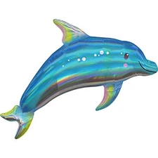 Anagram Iridescent Blue Dolphin 29" Foil Balloon