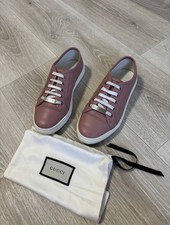 Auténticas Tenis Gucci de caña baja para mujer de cuero rosa 35 EE. UU. 5