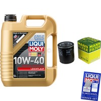Mann Inspektionspaket 5L Liqui Moly Leichtlauf 10W-40 FüR VW Lupo 1.0 Seat Arosa