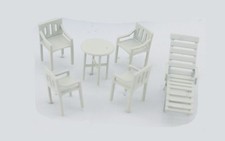 Garten- / Campingmöbel mit Liegestuhl, Spur Z, Farbe weiss