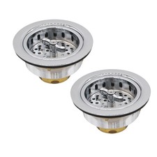 Westbrass Wing Nut Style Large Kitchen Sink Basket Strainer 2 Pack Polished