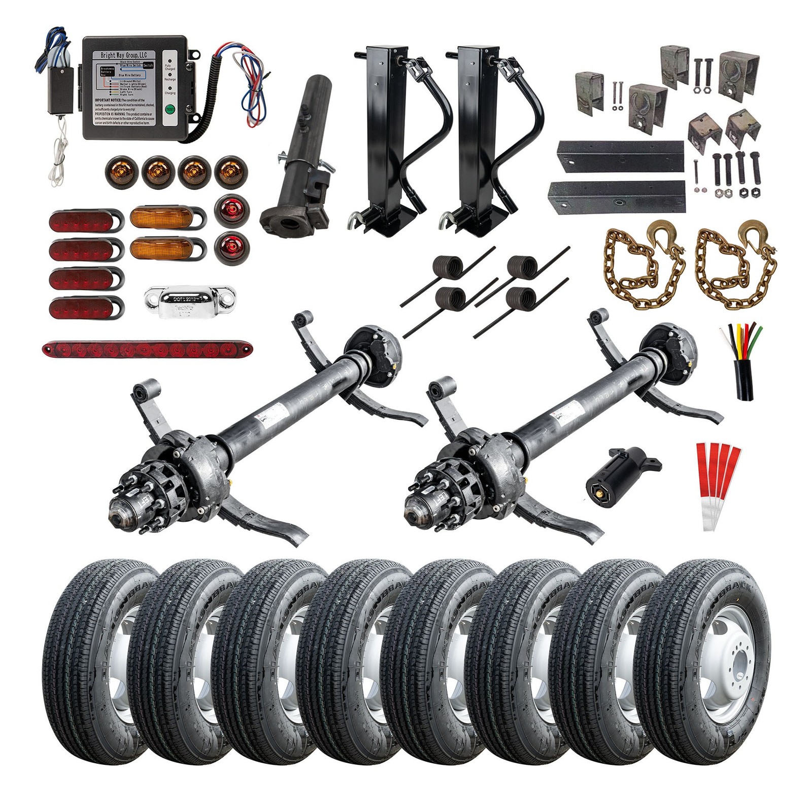 12K Dexter Tandem Axle Gooseneck Hydraulic Trailer Kit - Sprung - 24K ...